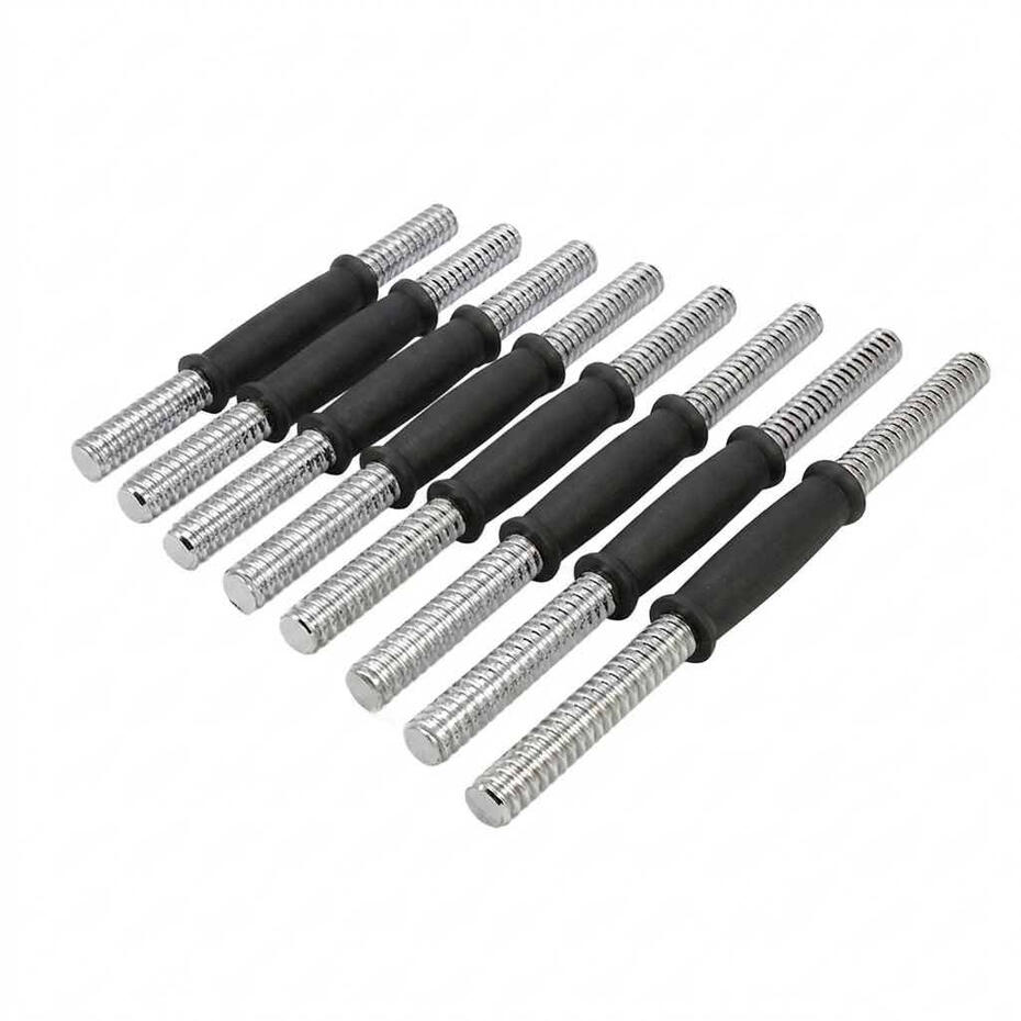 Black rubber grip spinlock dumbbell bars with steel core for strength training