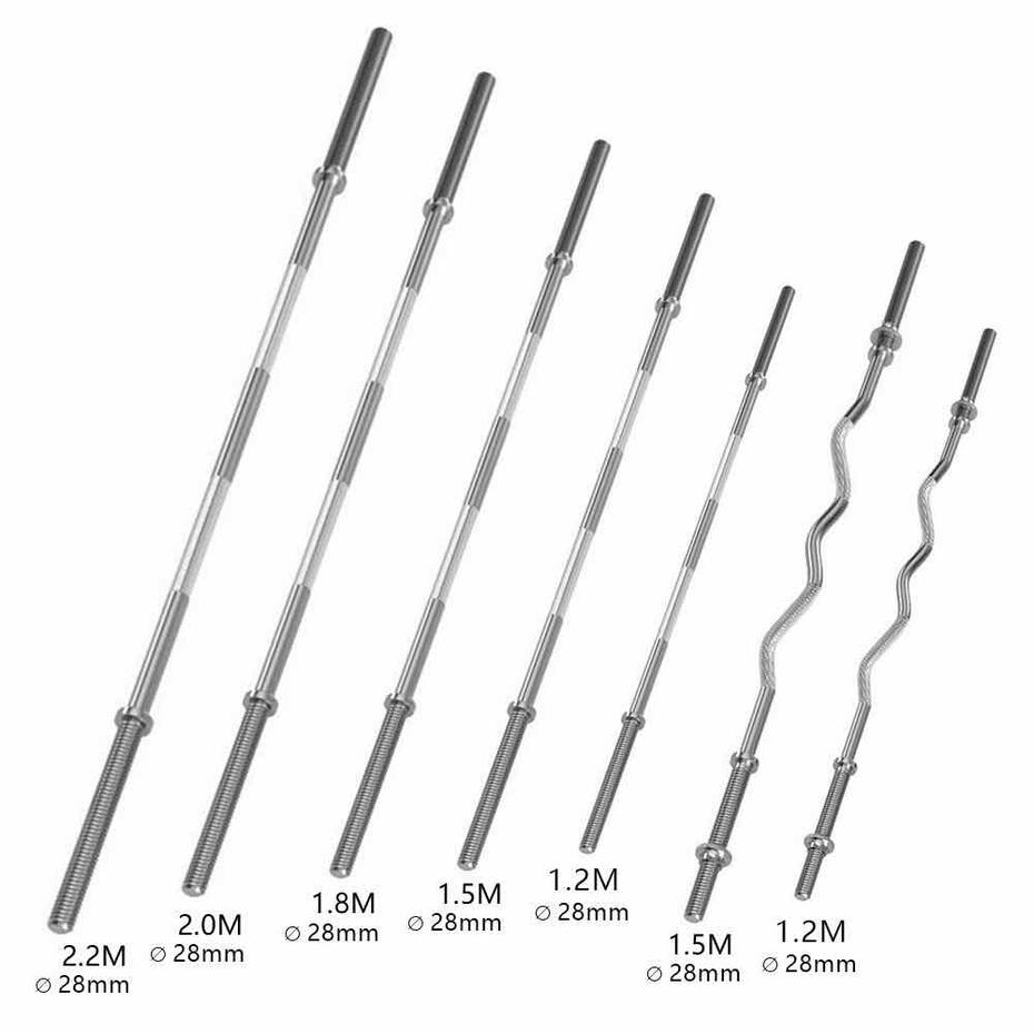 Standard straight and EZ curl weightlifting bars with 25mm 28mm diameter options