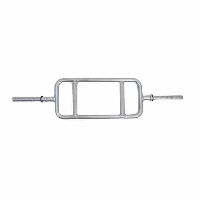 Solid steel spinlock triceps bar with chrome finish for standard weight plates
