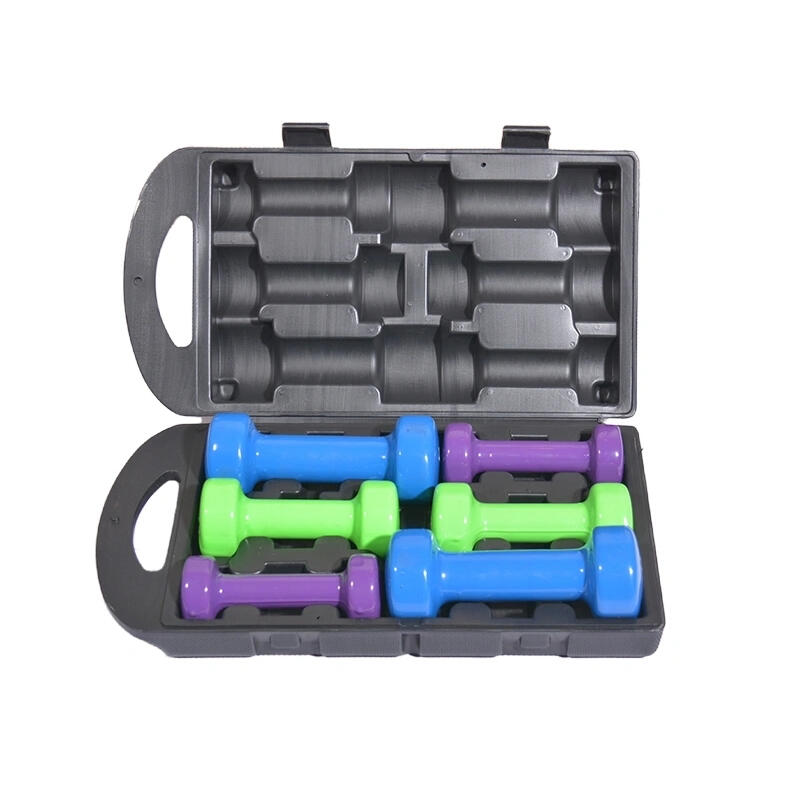 Colored hex vinyl dumbbells set, factory direct supply, Wholesale hex vinyl dumbbells